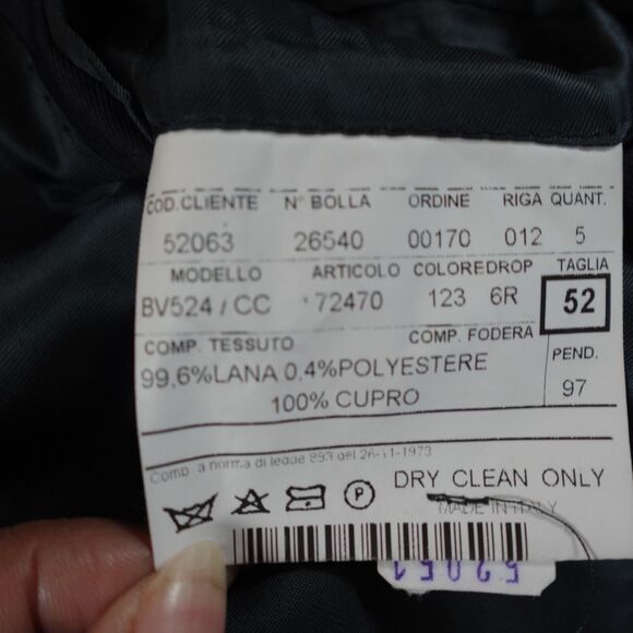 Trussini Men 40R Blazer Wool Three Button Single Breasted Navy Blue Window Pane - Picture 9 of 14